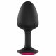 Dorcel Geisha Plug Ruby M - różowe dildo analne z kamieniem (czarne) 