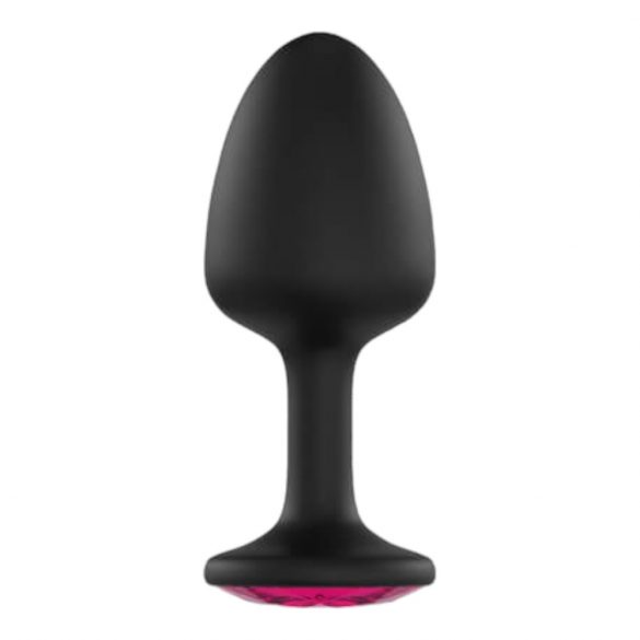 Dorcel Geisha Plug Ruby L - różowe dildo analne z kamieniem (czarne) 