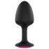 Dorcel Geisha Plug Ruby L - różowe dildo analne z kamieniem (czarne) 