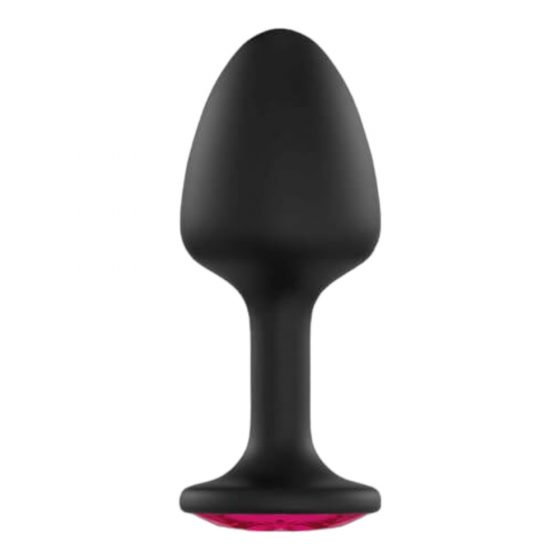 Dorcel Geisha Plug Ruby XL - różowe dildo analne z kamieniem (czarne)
