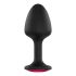 Dorcel Geisha Plug Ruby XL - różowe dildo analne z kamieniem (czarne) 