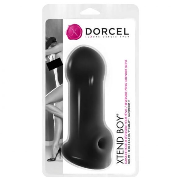 Dorcel Xtend Boy - silikonowa nakładka na penisa (czarna)