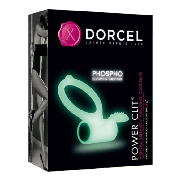 Dorcel - Fosforyzujący wibrujący pierścień na penisa (biały) 