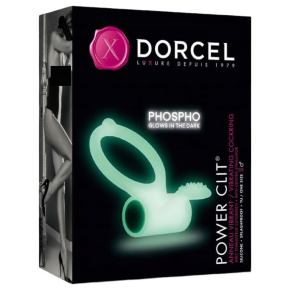 Dorcel - fluorescencyjny wibrujący pierścień erekcyjny (biały)