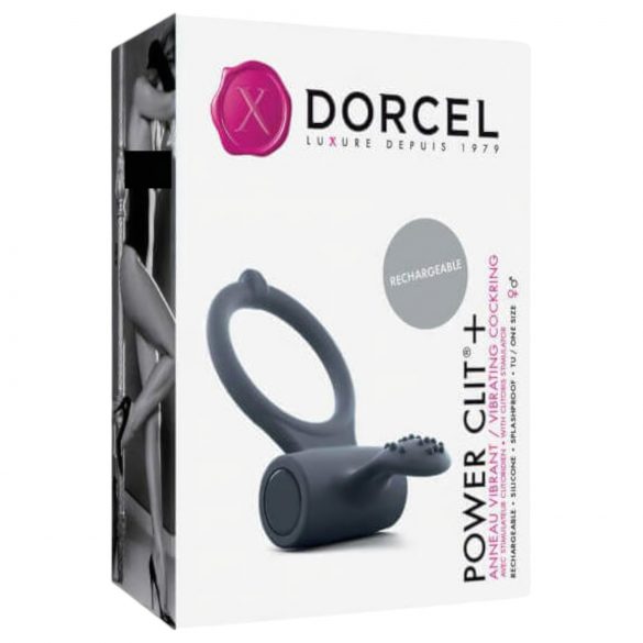 Dorcel Power Clit Plus - akumulatorowy czarny pierścień z wibracjami