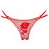 Panty Rose - figlarnie ukryte stringi w piękną różę - czerwone (S-L)