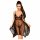 Penthouse Naughty Doll - asymetryczna koronkowa sukienka ze stringami (czarna)  - M/L