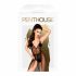 Penthouse Best Forplay - koronkowe body z tiulowym szalem (czarny) 