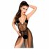 Penthouse Best Forplay - koronkowe body z tiulowym szalem (czarny)  - M/L