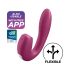 Satisfyer Sunray - akumulatorowy wibrator 2w1 z falami powietrza (czerwony)