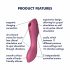 Satisfyer Curvy Trinity 3 - ładowalny wibrator dopochwowy i łechtaczkowy (czerwony) 