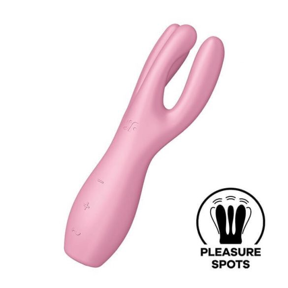 Satisfyer Threesome 3 - wibrator łechtaczkowy z akumulatorem (różowy) 