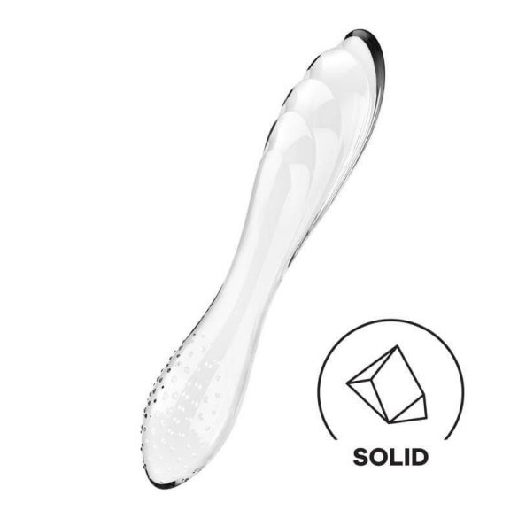 Satisfyer Dazzling Crystal 1 - szklane dildo z 2 końcówkami (półprzezroczyste) 