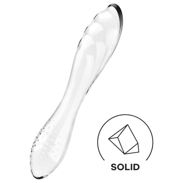 Satisfyer Dazzling Crystal 1 - dwustronne szklane dildo (przezroczyste)