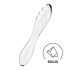 Satisfyer Dazzling Crystal 1 - szklane dildo z 2 końcówkami (półprzezroczyste) 