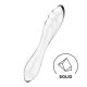 Satisfyer Dazzling Crystal 1 - szklane dildo z 2 końcówkami (półprzezroczyste) 