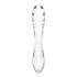 Satisfyer Dazzling Crystal 1 - szklane dildo z 2 końcówkami (półprzezroczyste) 