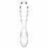 Satisfyer Dazzling Crystal 1 - szklane dildo z 2 końcówkami (półprzezroczyste) 