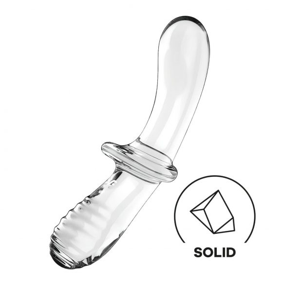 Satisfyer Double Crystal - dwustronne szklane dildo (przezroczyste)