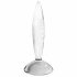 Satisfyer Sparkling Crystal - prążkowane szklane dildo (półprzezroczyste) 