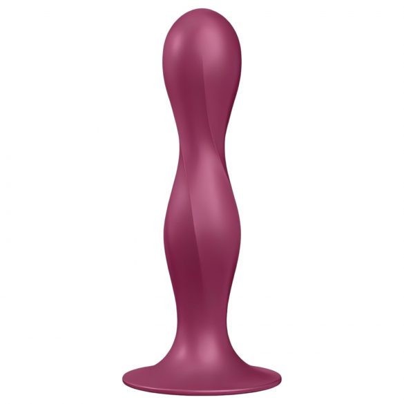 Satisfyer Double Ball-R – czerwony dilda z przyssawką i obciążeniem