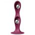 Satisfyer Double Ball-R - czerwony dildoo z obciążeniem i przyssawką