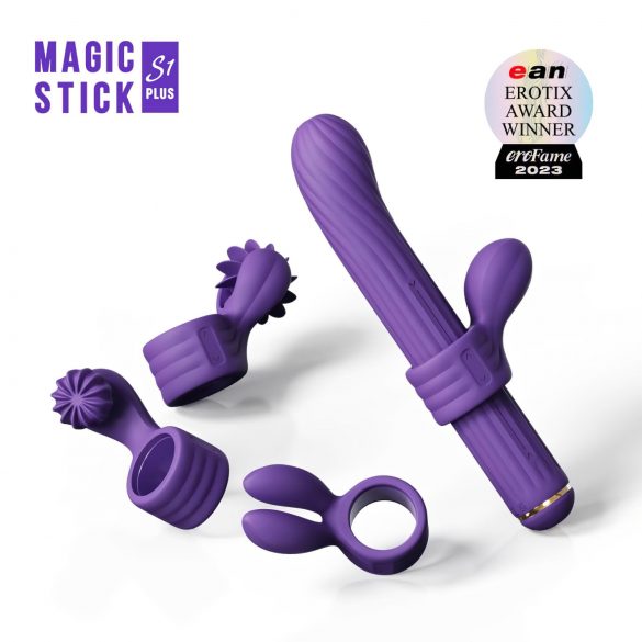 Magic Stick - wibrator z wymiennym ramieniem do stymulacji łechtaczki (fioletowy)