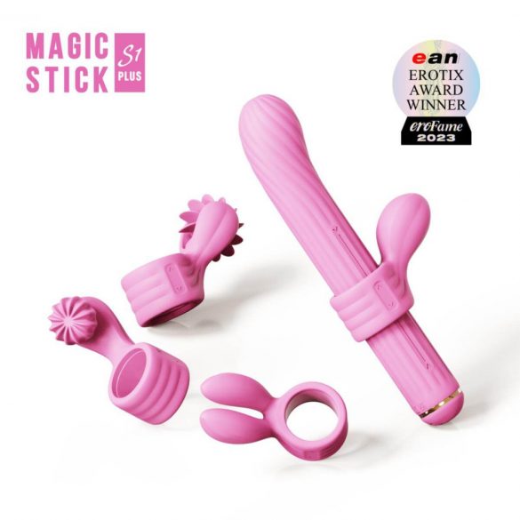 Magic Stick - wibrator z wymienną różdżką (różowy) 