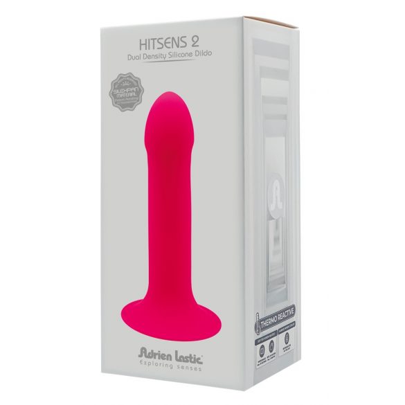 Hitsens 2 - plastyczne, zaciskane, akrylowe dildo (różowe) 