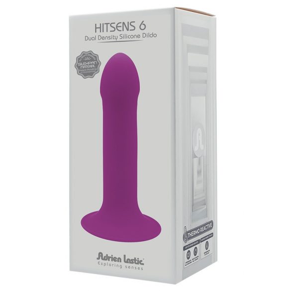 Hitsens 6 - plastyczne dildo w kształcie żołędzia z lepkimi palcami (fioletowe) 