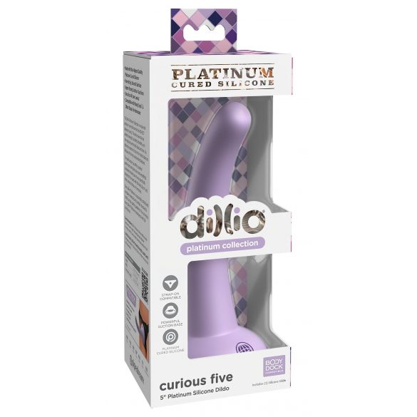 Dillio Curious Five - lepkie silikonowe dildo (15 cm) - fioletowe 