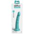 Dillio Slim Seven - dildo stymulujące z lepką nakładką (20 cm) - turkusowy 