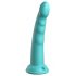 Dillio Slim Seven - dildo stymulujące z lepką nakładką (20 cm) - turkusowy 