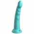 Dillio Slim Seven - dildo stymulujące z lepką nakładką (20 cm) - turkusowy 