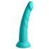 Dillio Slim Seven - dildo stymulujące z lepką nakładką (20 cm) - turkusowy 