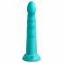 Dillio Slim Seven - dildo stymulujące z lepką nakładką (20 cm) - turkusowy 