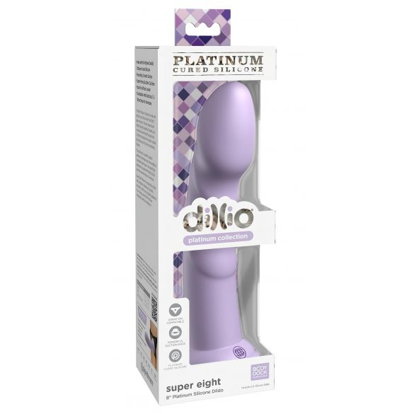 Dillio Super Eight - akrylowe silikonowe dildo z lepkimi palcami (21 cm) - fioletowy 