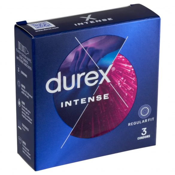 Durex Intense - prążkowane i kropkowane prezerwatywy (3 sztuki) - 