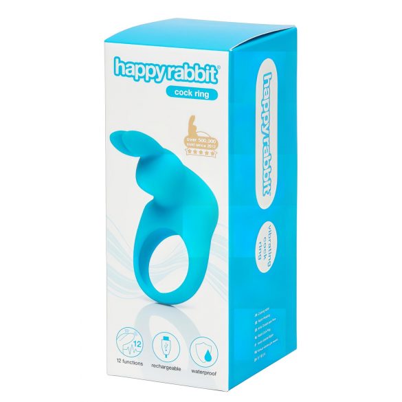 Happyrabbit Cock - wibracyjny pierścień erekcyjny z akumulatorem (niebieski)