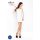 Passion BS025 - boczna siateczkowa mini sukienka z długim rękawem (biała) - S-L