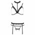 Passion Devil Shelly - koronkowa bielizna Body Harness Trio (czarny)  - L/XL