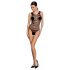 Passion BS086 - przezroczyste body na gumce (czarny) - S-L 