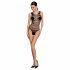 Passion BS086 - przezroczyste body na gumce (czarny) - S-L 