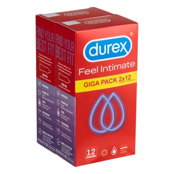 Durex Feel Intimate - opakowanie prezerwatyw cienkościennych (2x12szt) 