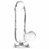 Addiction Crystal - Dildo do jąder z nóżkami (półprzezroczyste) - 15 cm 