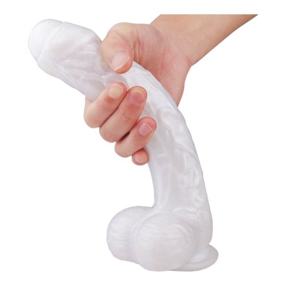 Sex HD Martin - dildo z zaciskiem na jądra (białe) 