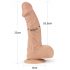 Lovetoy Real Extreme - naturalny dildo z przyssawką i jądrami - 23 cm