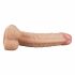 Lovetoy Real Extreme - dildo G-punktu z przyssawką i jądrami - 21cm (naturalny)