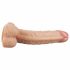 Lovetoy Real Extreme - dildo G-punktu z przyssawką i jądrami - 21cm (naturalny)