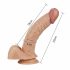 Lovetoy Real Extreme - dildo G-punktu z przyssawką i jądrami - 21cm (naturalny)